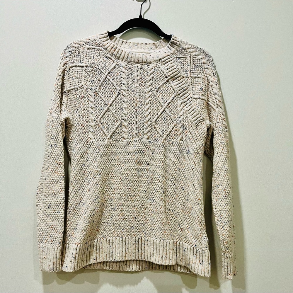 Ruff Hewn Oatmeal Cable Knit Pullover Women’s Siz… - image 1